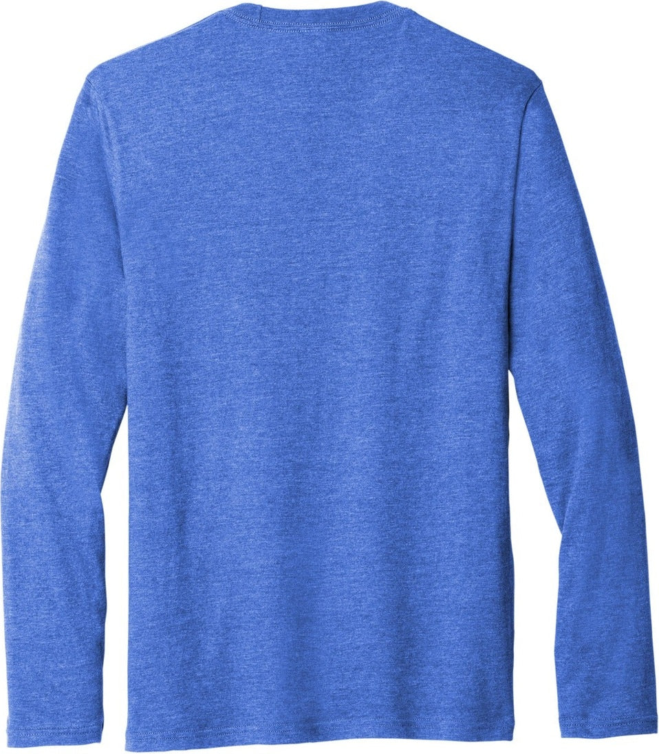 Rear View of HthrRoyal Port & Co Tri-Blend Long Sleeve Tee. PC330LS