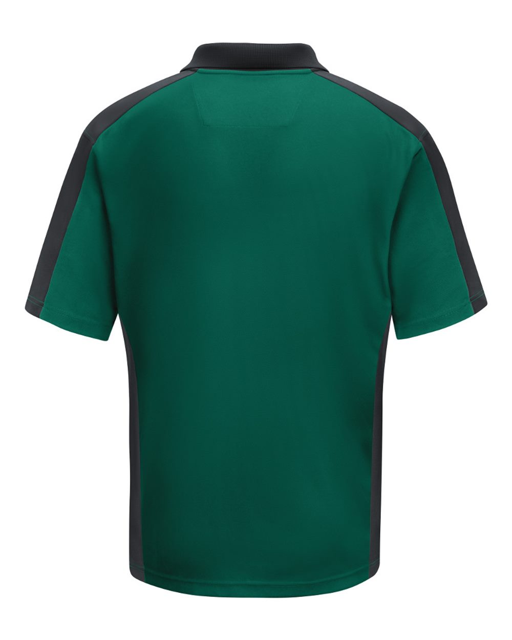 Front View of Hunter Green/ Charcoal Short Sleeve Performance Knit Two Tone Polo - SK54