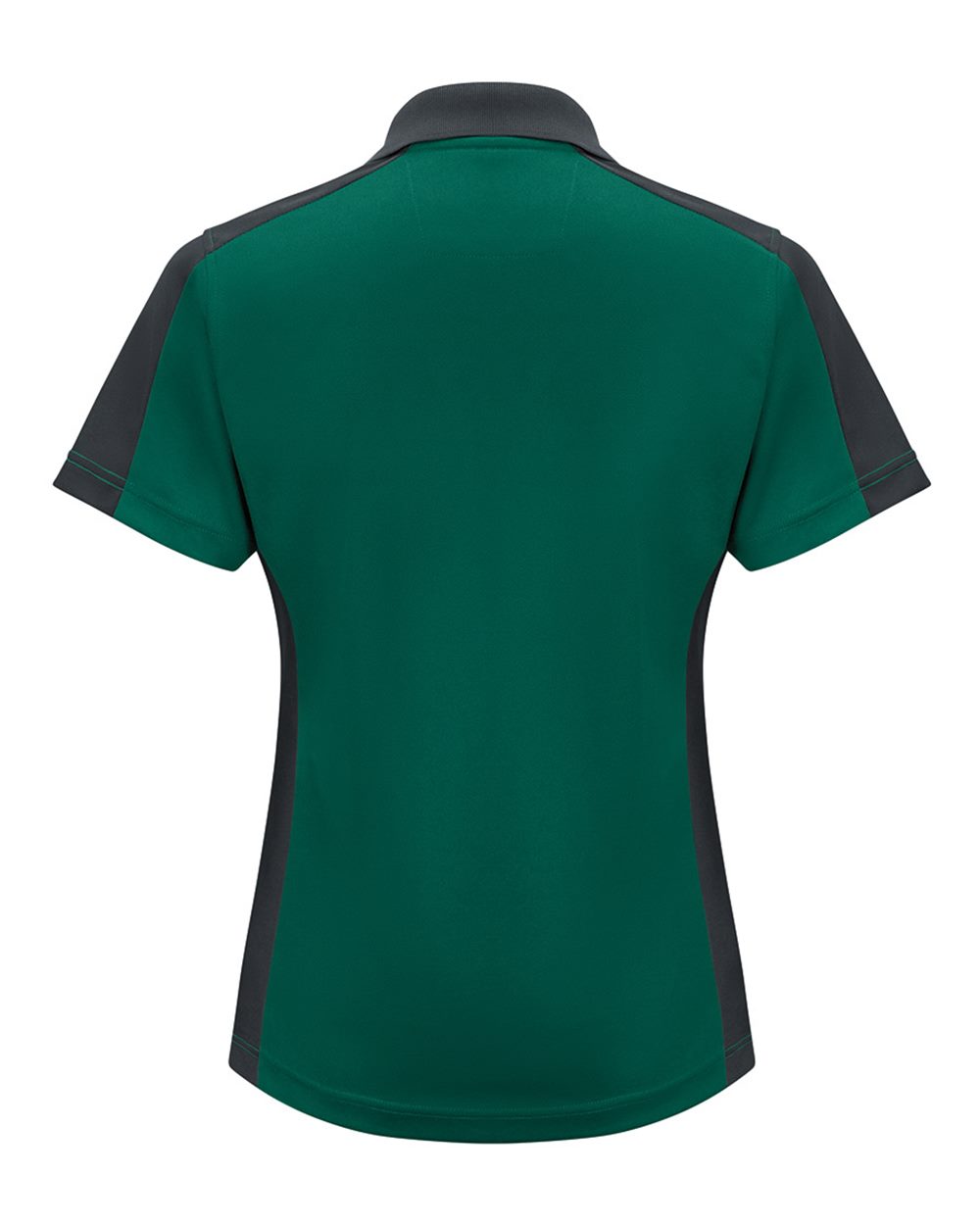 Front View of Hunter Green/ Charcoal Women's Short Sleeve Performance Knit Two-Tone Polo - SK53