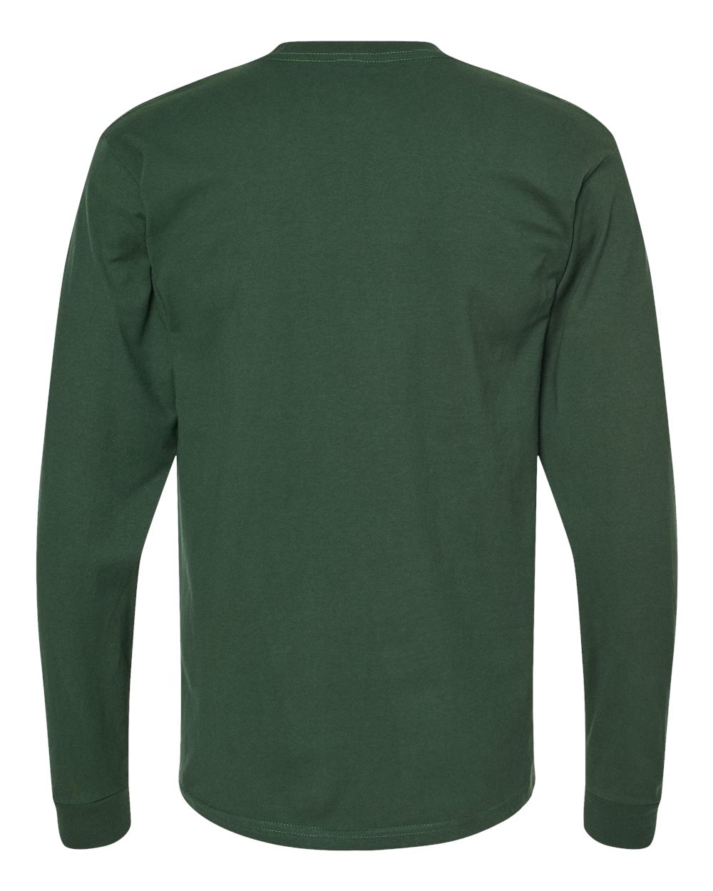 Front View of Hunter Green Heavyweight Jersey Long Sleeve T-Shirt - 291