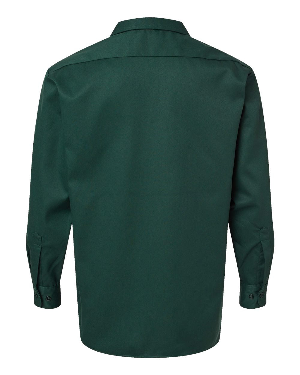 Front View of Hunter Green Long Sleeve Work Shirt - 5574
