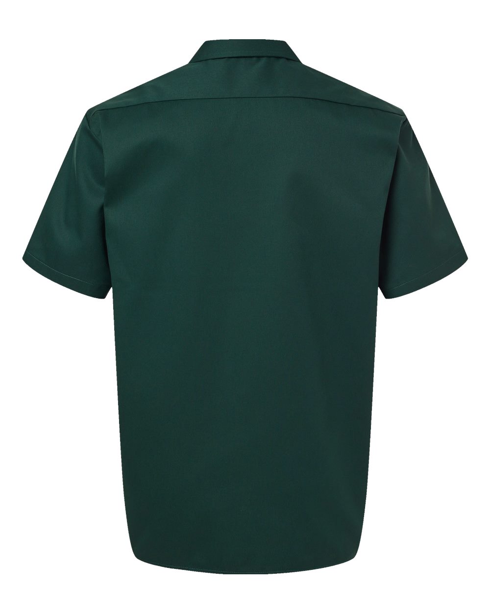 Front View of Hunter Green Short Sleeve Work Shirt - 2574