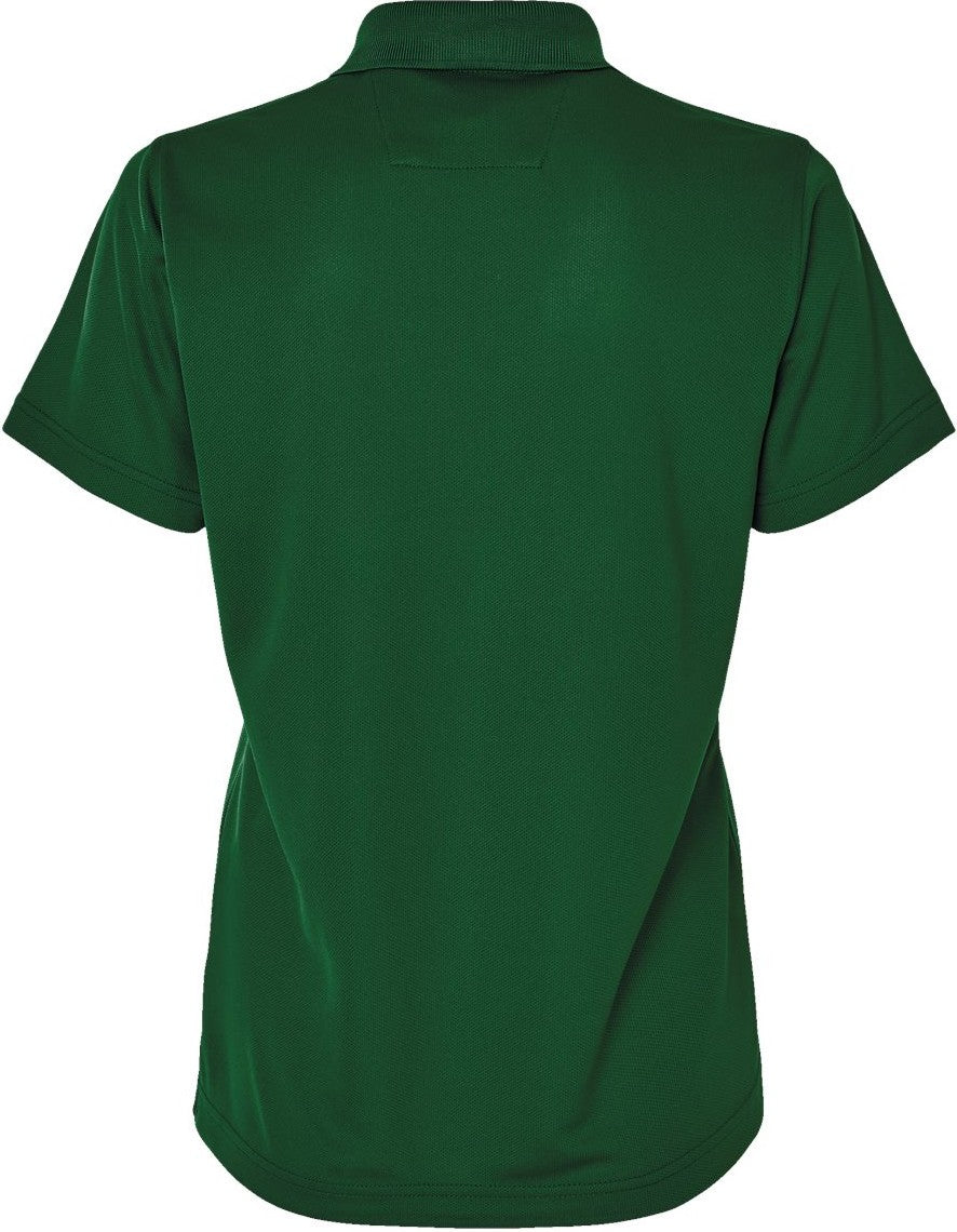 Rear View of Hunter Green Women's Saratoga Performance Mini Mesh Polo - 104