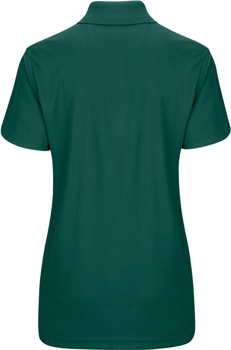 Front View of Hunter Green Women's Short Sleeve Performance Knit Pocketless Core Polo - SK97