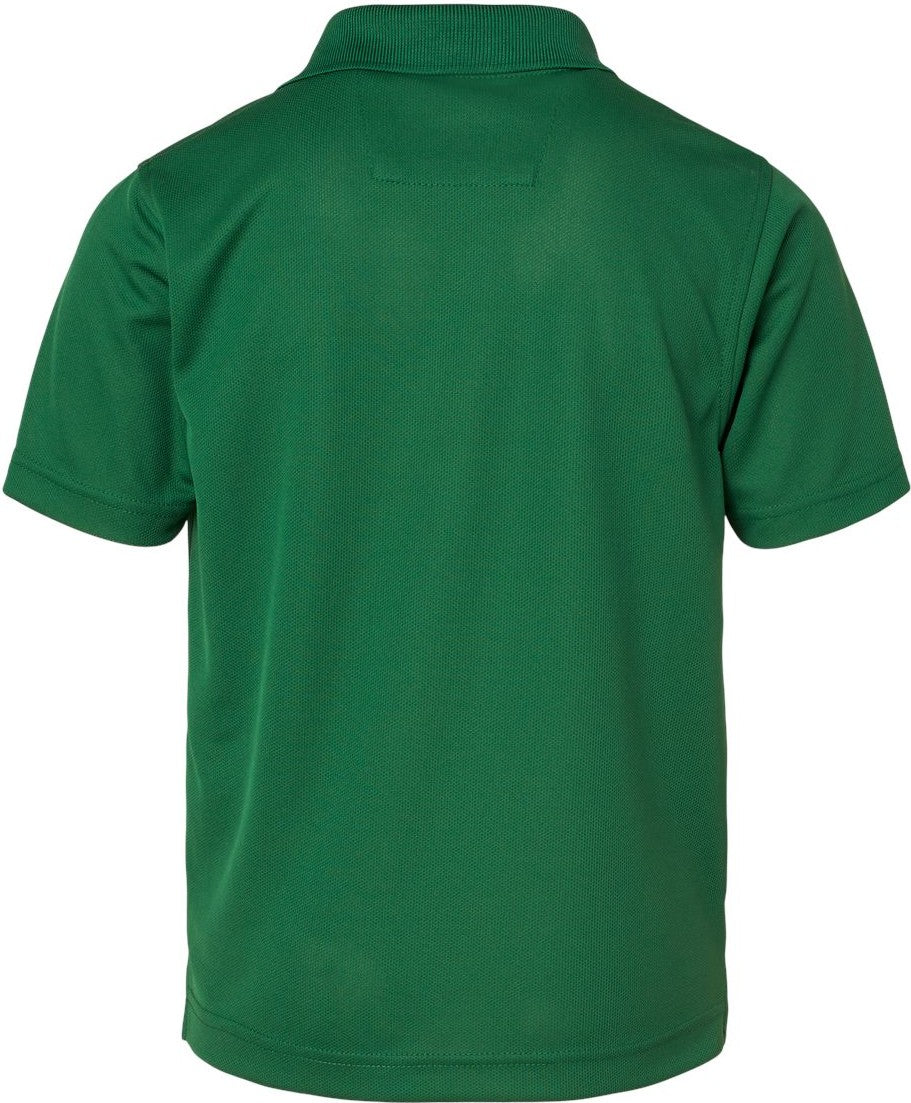 Front View of Hunter Green Youth Saratoga Performance Mini Mesh Polo - 108Y