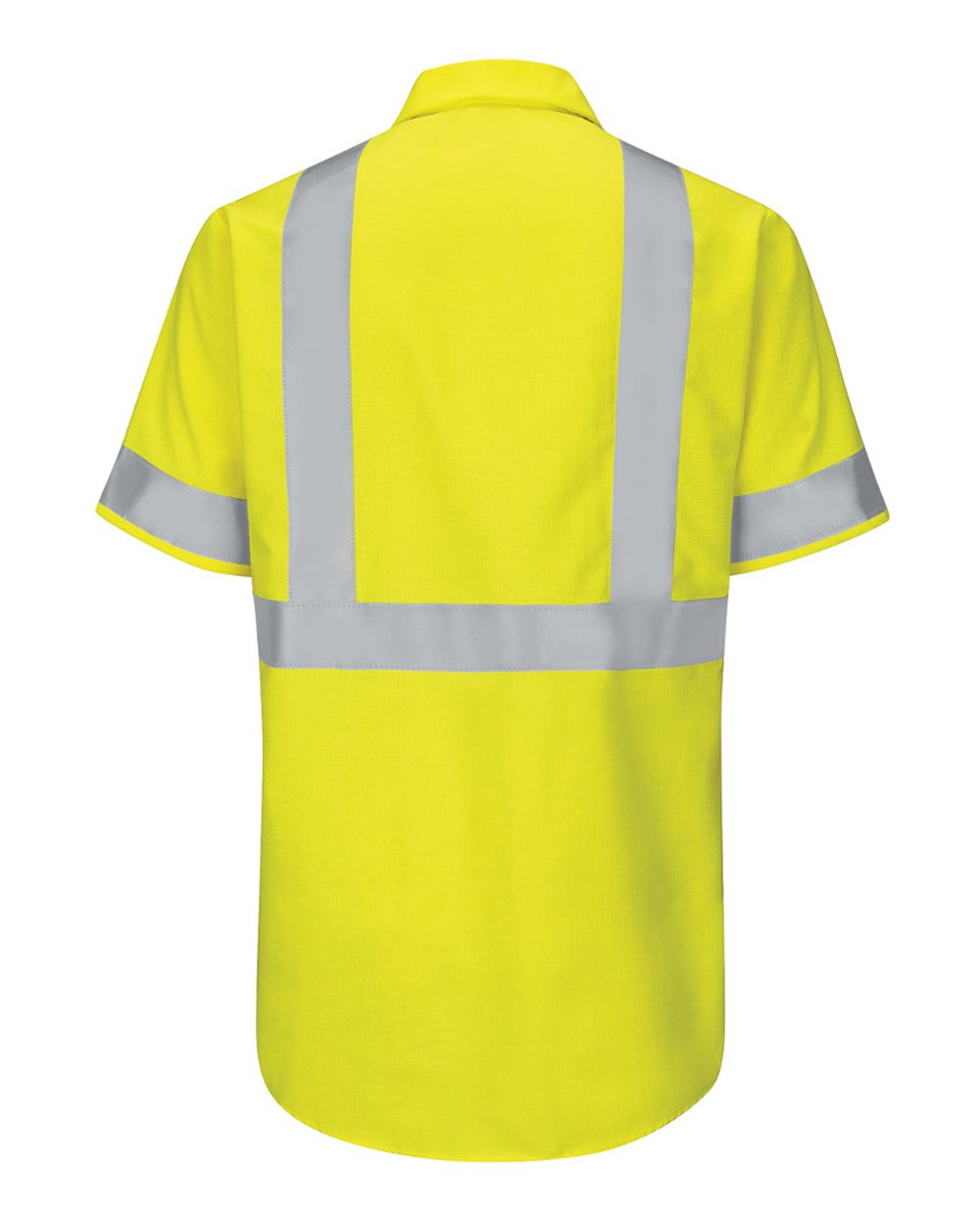Front View of HV-Fluorescent Yellow/ Green Enhanced & Hi-Visibility Work Shirt - Tall Sizes - SY24T