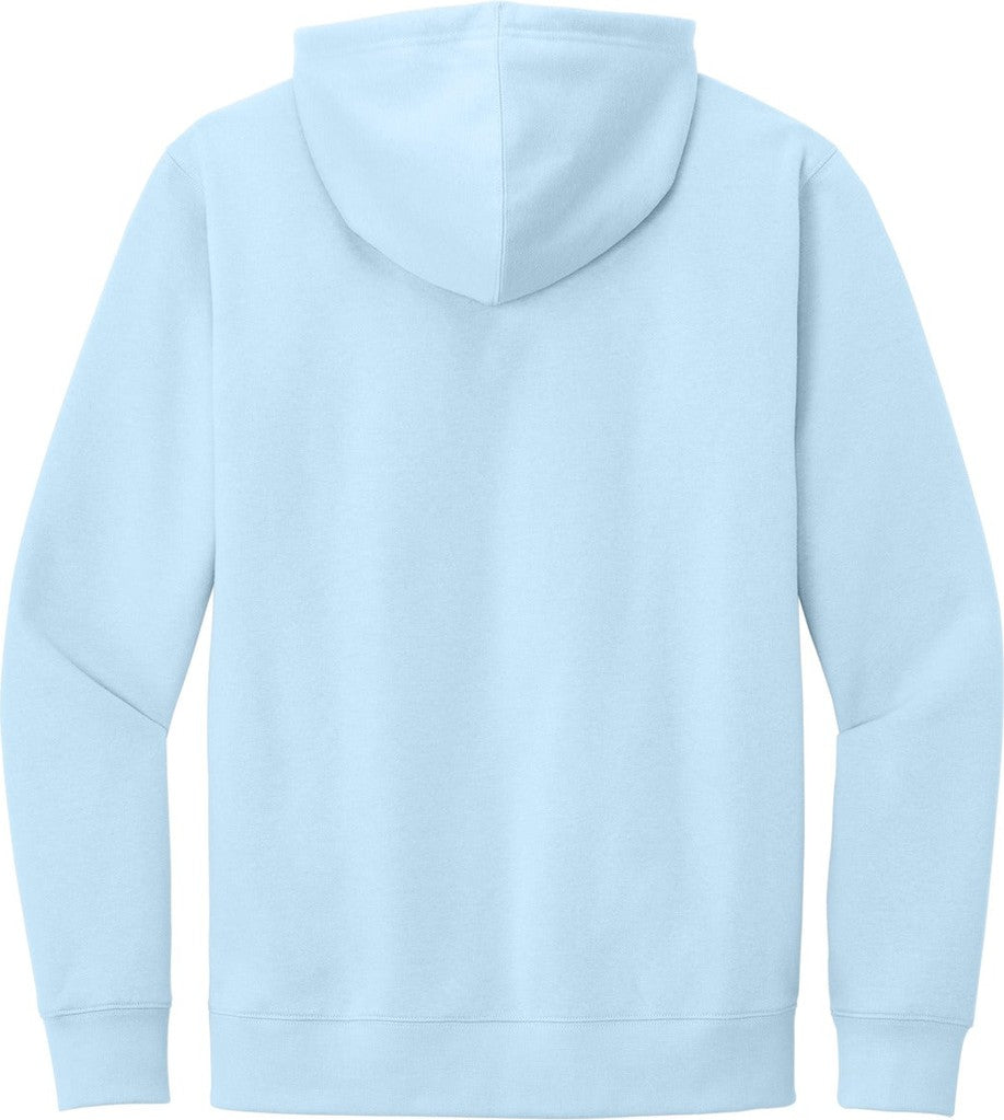 Rear View of Ice Blue District V.I.T. Fleece Hoodie DT6100