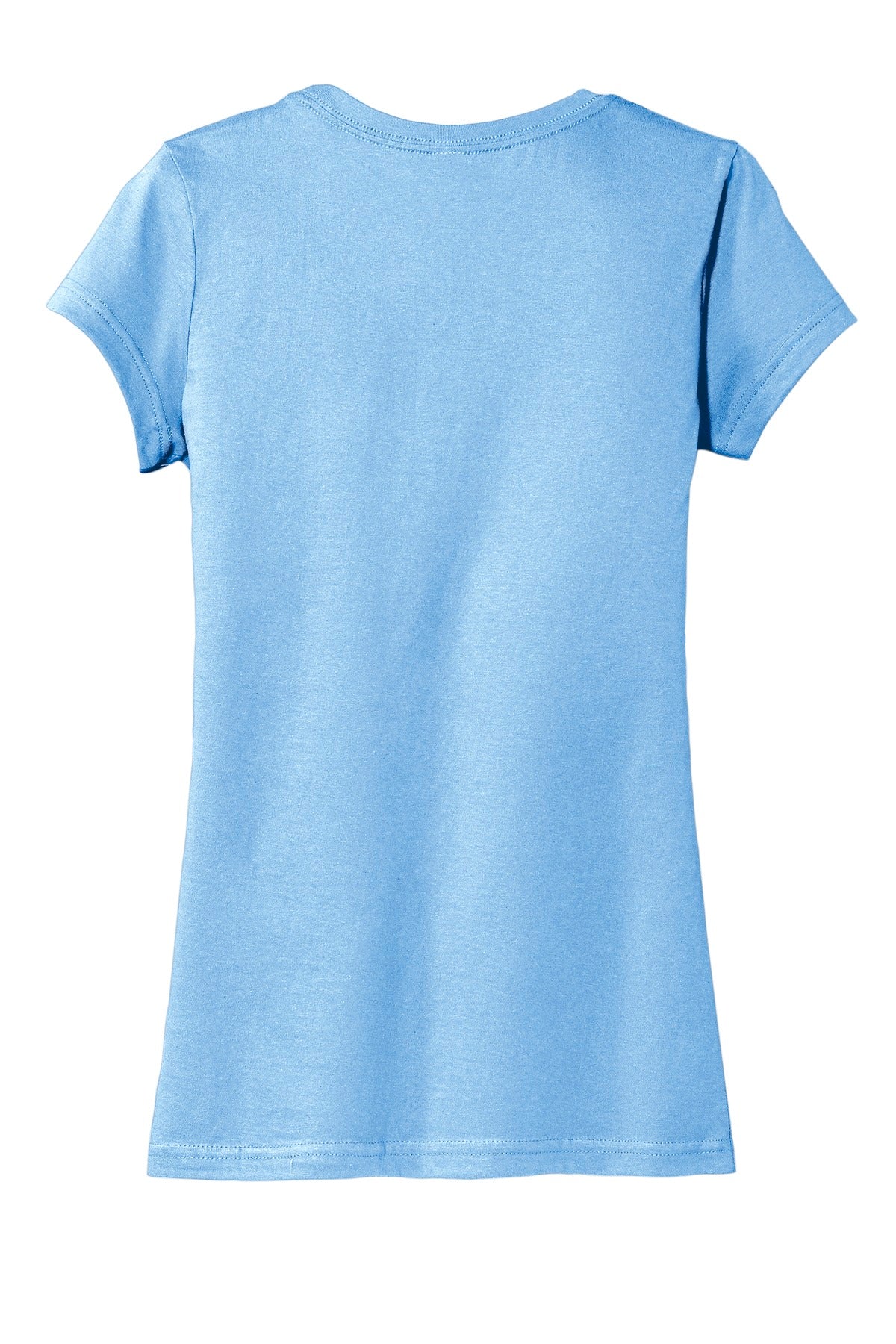 Front View of Ice Blue District Women's Fitted Very Important Tee . DT6001