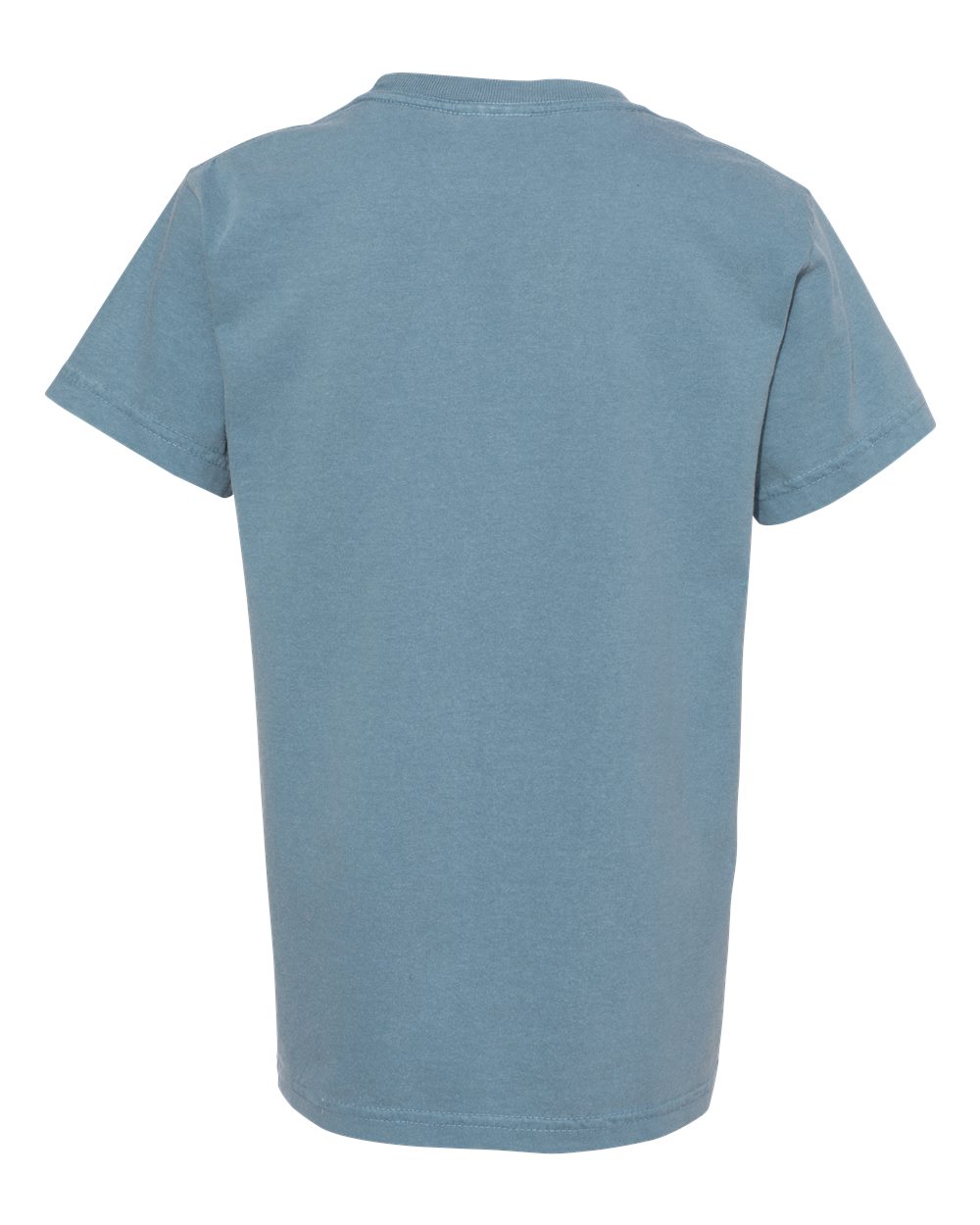Front View of Ice Blue Garment-Dyed Youth Heavyweight T-Shirt - 9018