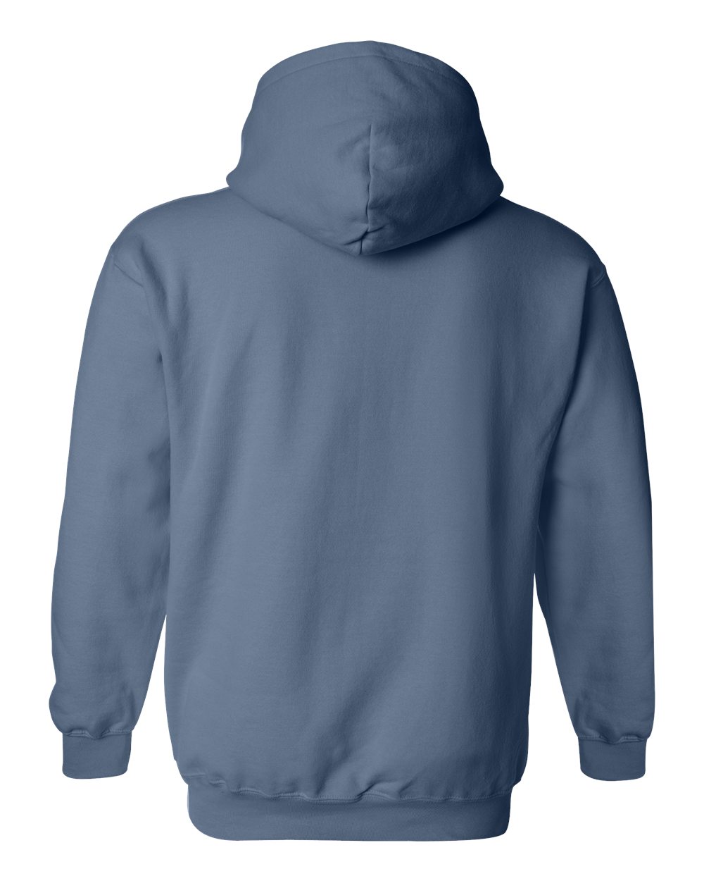 Rear View of Indigo Blue Heavy Blend™ Hooded Sweatshirt - 18500