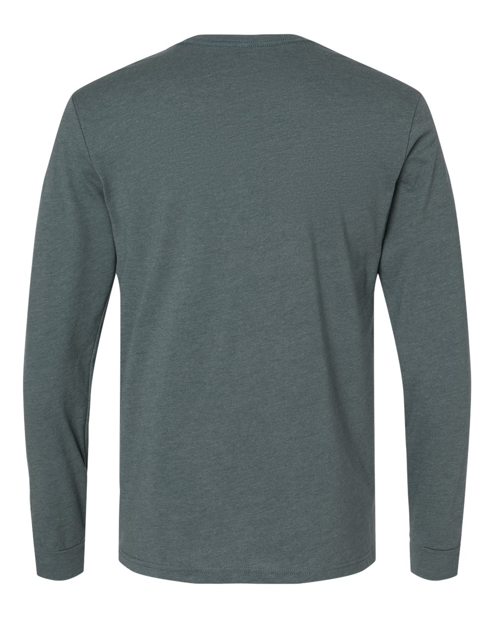 Front View of Indigo CVC Long Sleeve T-Shirt - 6211