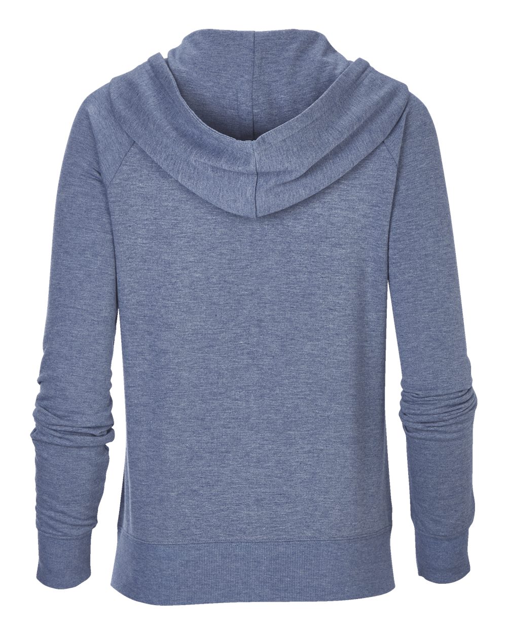 Front View of Indigo Heather Women's Dream Fleece Full-Zip Hooded Sweatshirt - BW5201