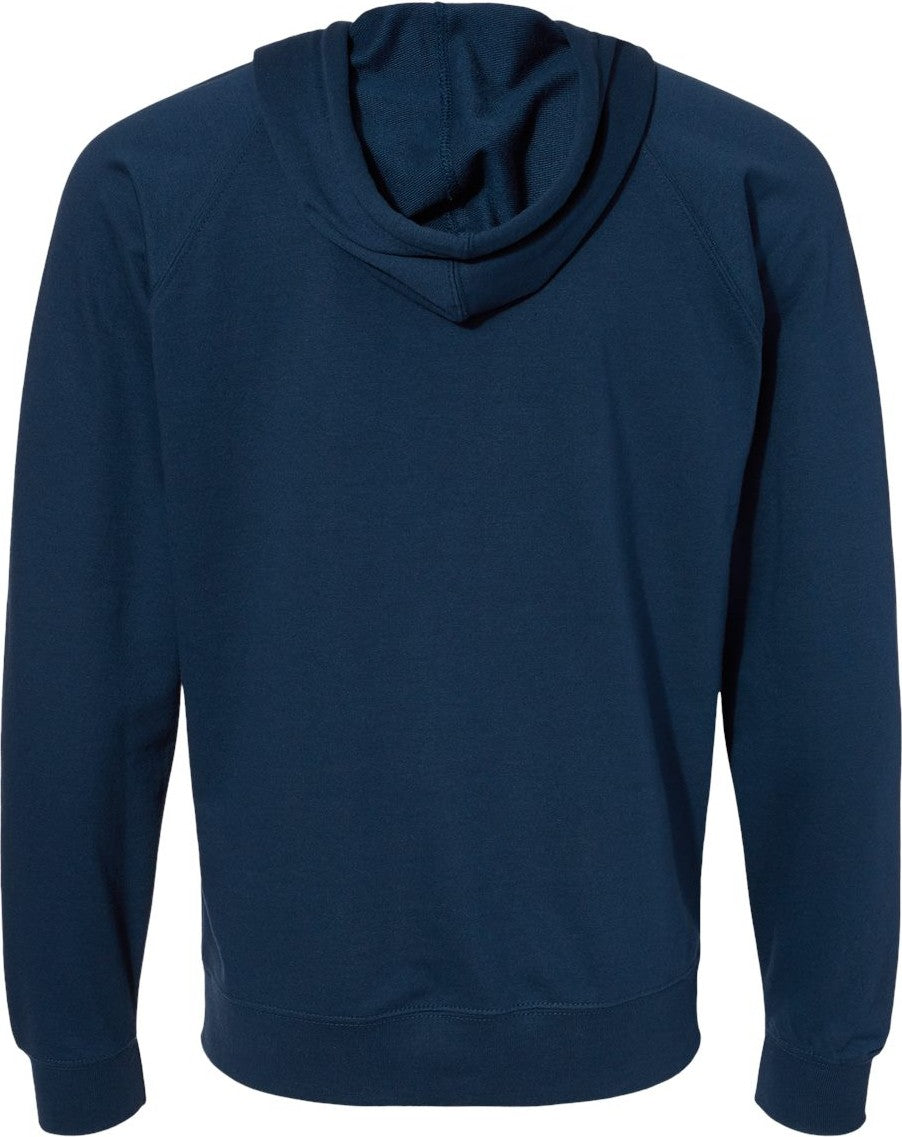 Front View of Indigo Icon Lightweight Loopback Terry Full-Zip Hooded Sweatshirt - SS1000Z