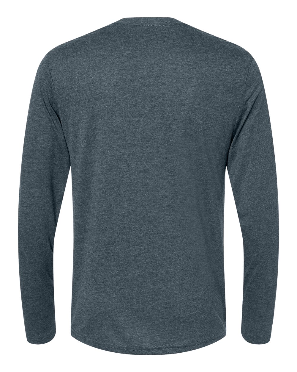 Front View of Indigo Triblend Long Sleeve T-Shirt - 6071