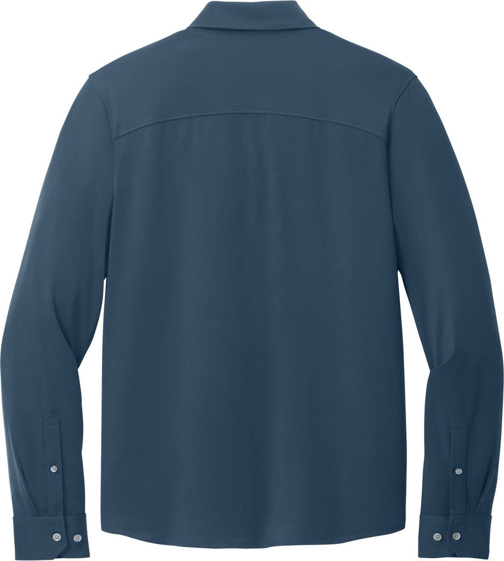 Front View of InsBlue Mercer+Mettle Stretch Jersey Long Sleeve Shirt MM1018