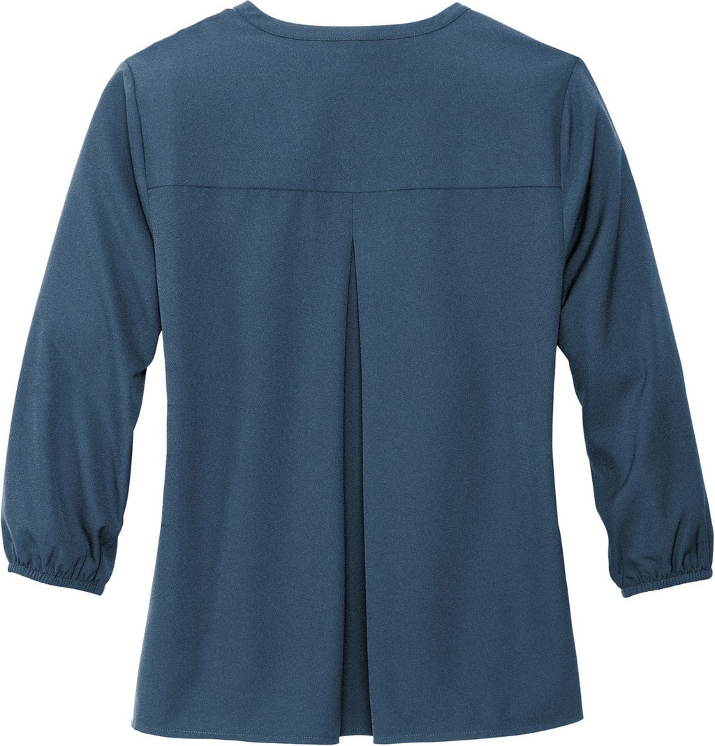 Front View of InsBlue Mercer+Mettle Women's Stretch Crepe 3/4-Sleeve Blouse MM2011