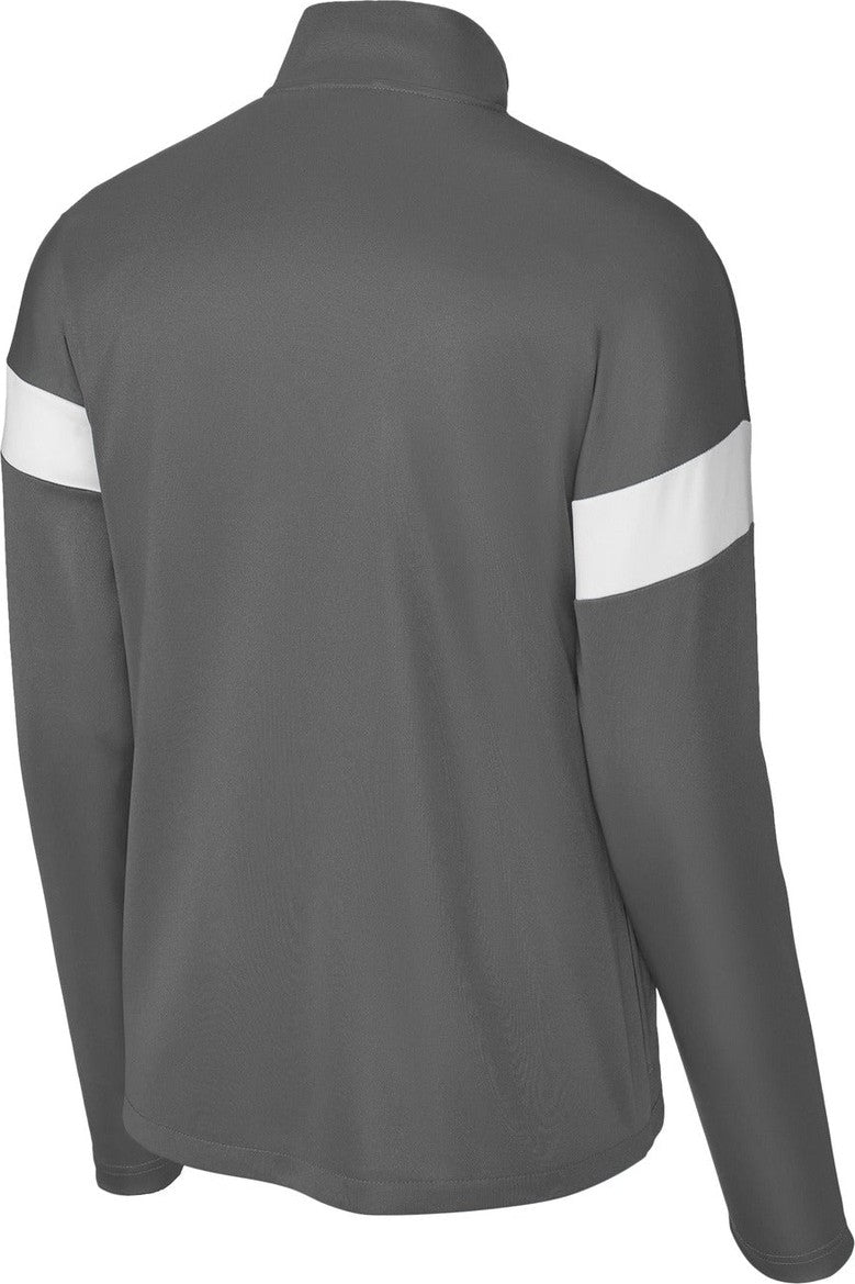 Front View of IrGy/White Sport-Tek Travel Full-Zip Jacket ST800