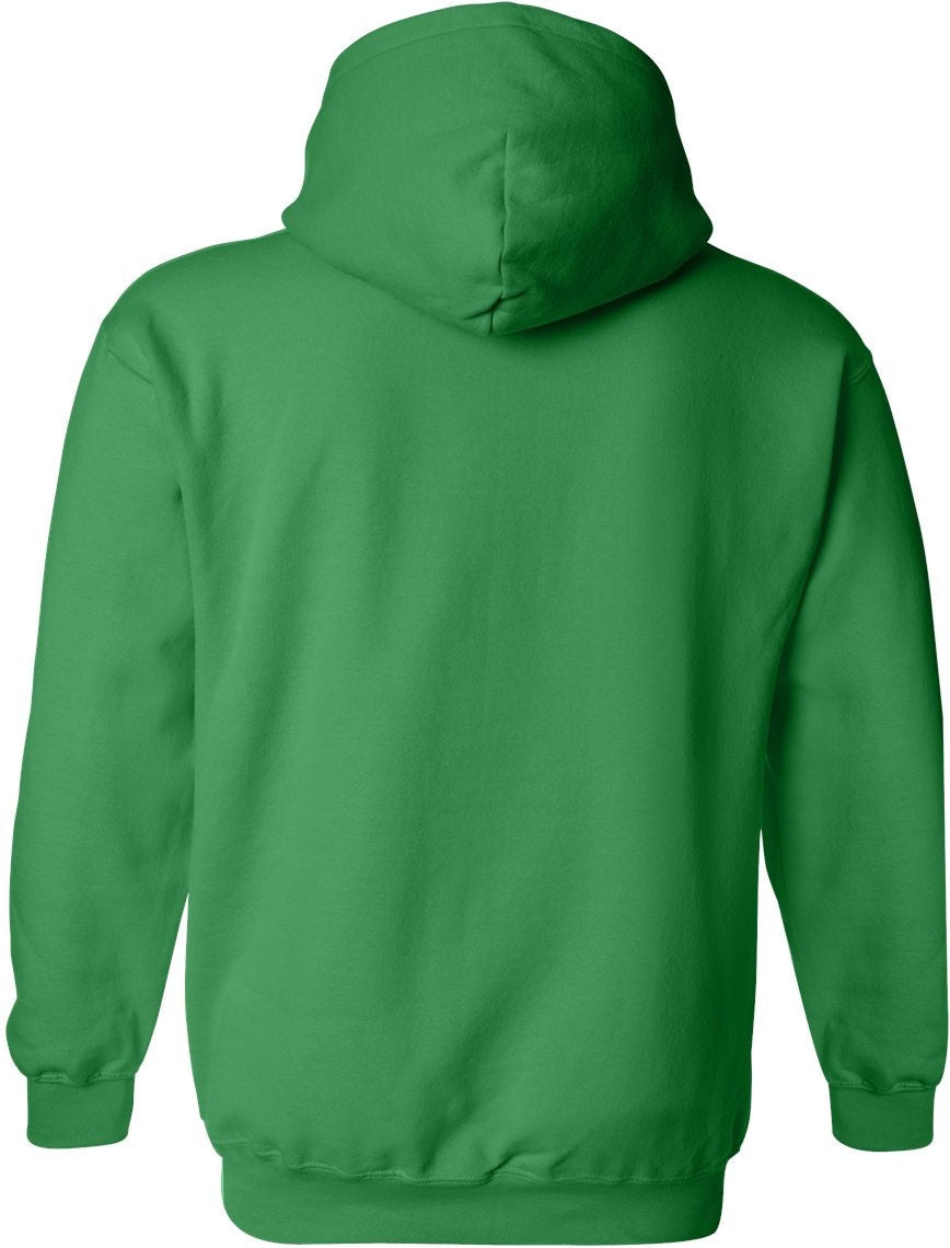Rear View of Irish Green Heavy Blend™ Hooded Sweatshirt - 18500
