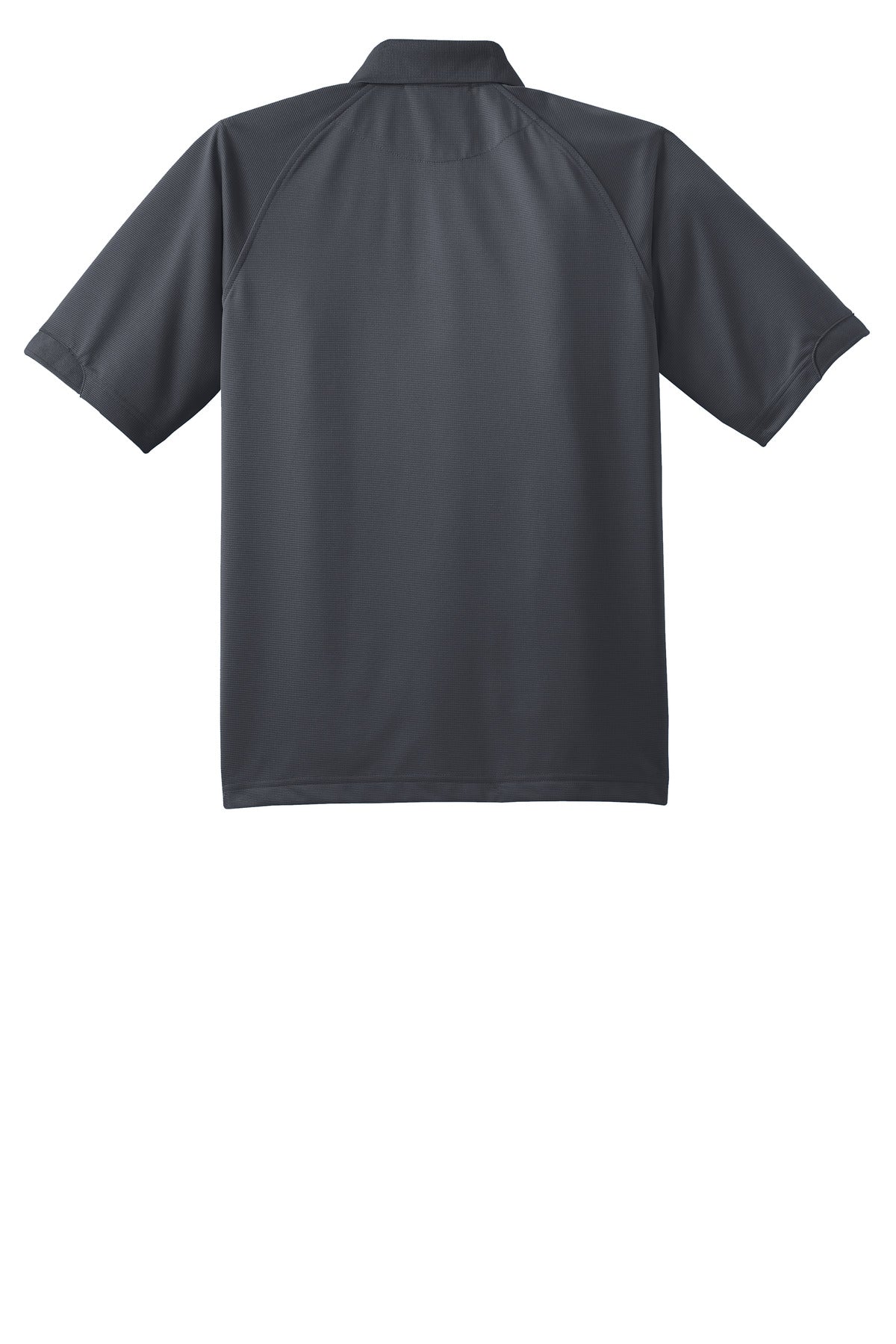 Rear View of Iron Grey Port Authority Tall Dry Zone Ottoman Polo. TLK525