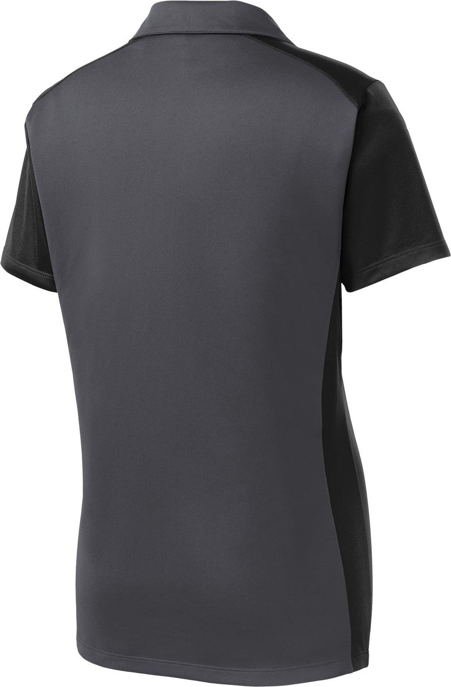 Front View of Iron Gy/Black Sport-Tek Women's Colorblock Micropique Sport-Wick Polo. LST652