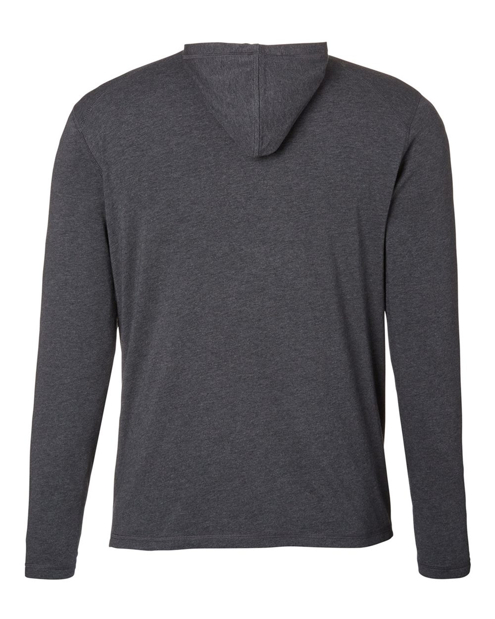 Rear View of Iron Heather Carrollton Lightweight Hooded Long Sleeve T-Shirt - TM405H