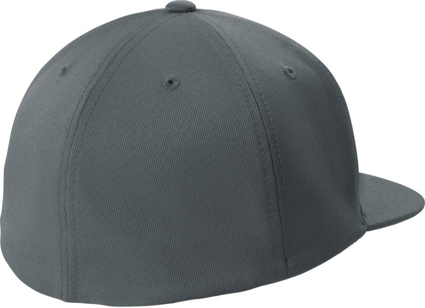 Rear View of IronGrey Sport-Tek Flexfit Flat Bill Cap STC56