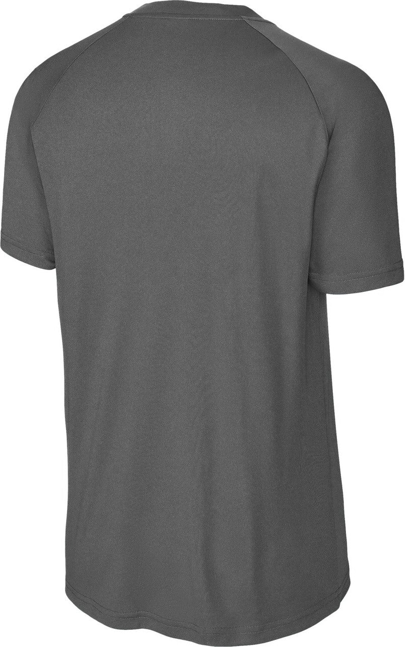 Front View of IronGrey Sport-Tek PosiCharge Competitor 2-Button Henley ST359