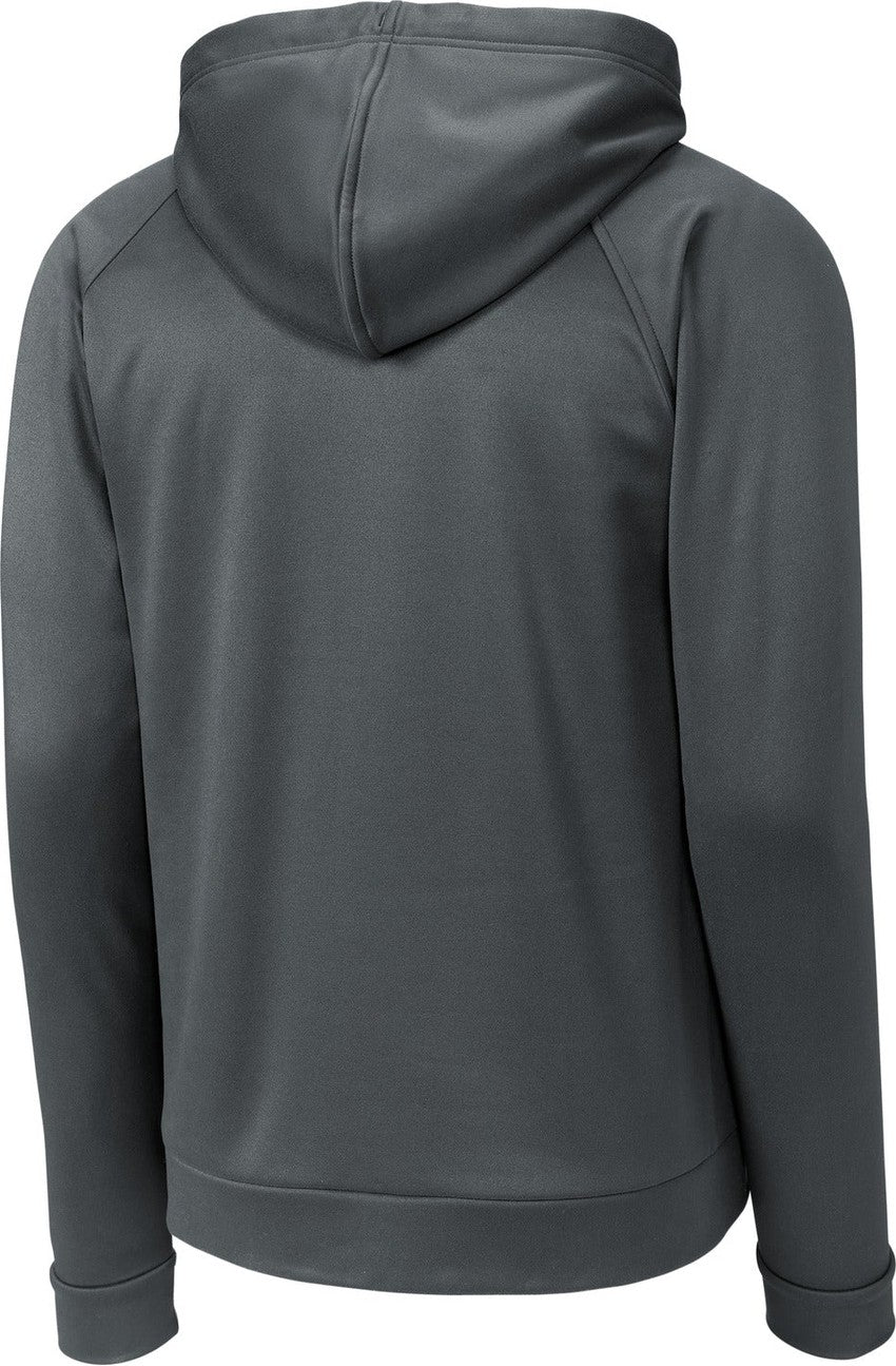Front View of IronGrey Sport-Tek Re-Compete Fleece Pullover Hoodie ST730