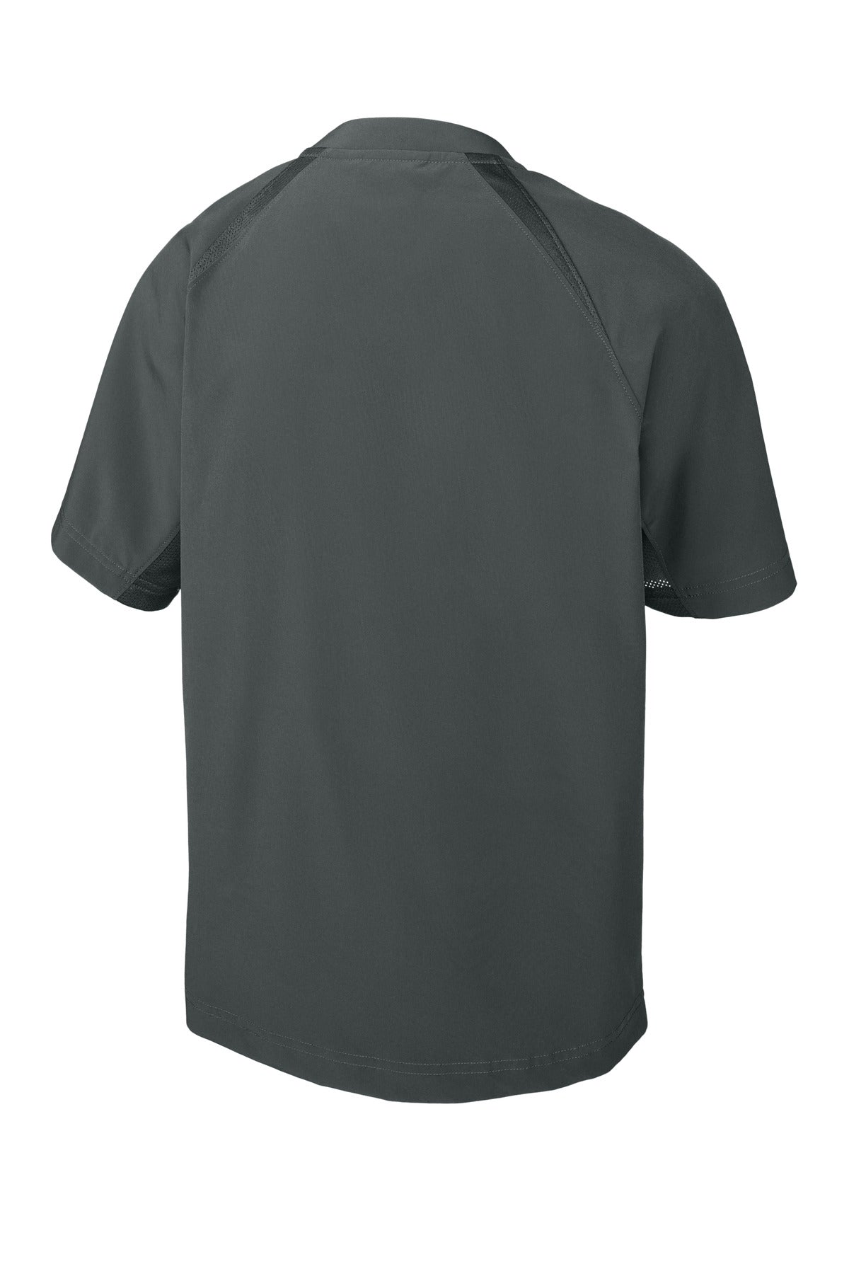 Rear View of IronGrey Sport-Tek Youth Repeat 1/2-Zip Short Sleeve Jacket YJST489