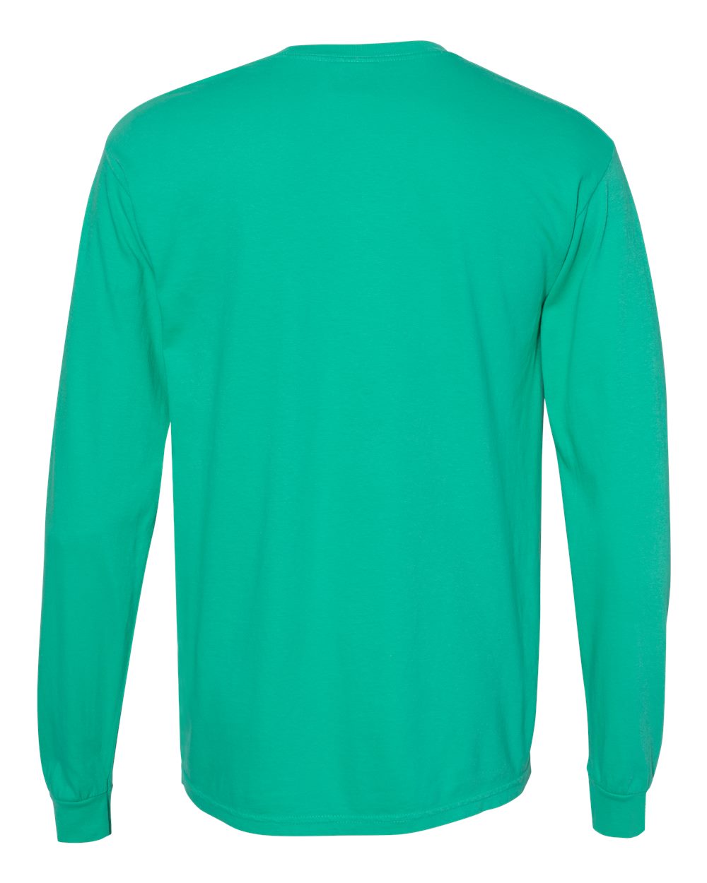 Front View of Island Green Garment-Dyed Heavyweight Long Sleeve T-Shirt - 6014