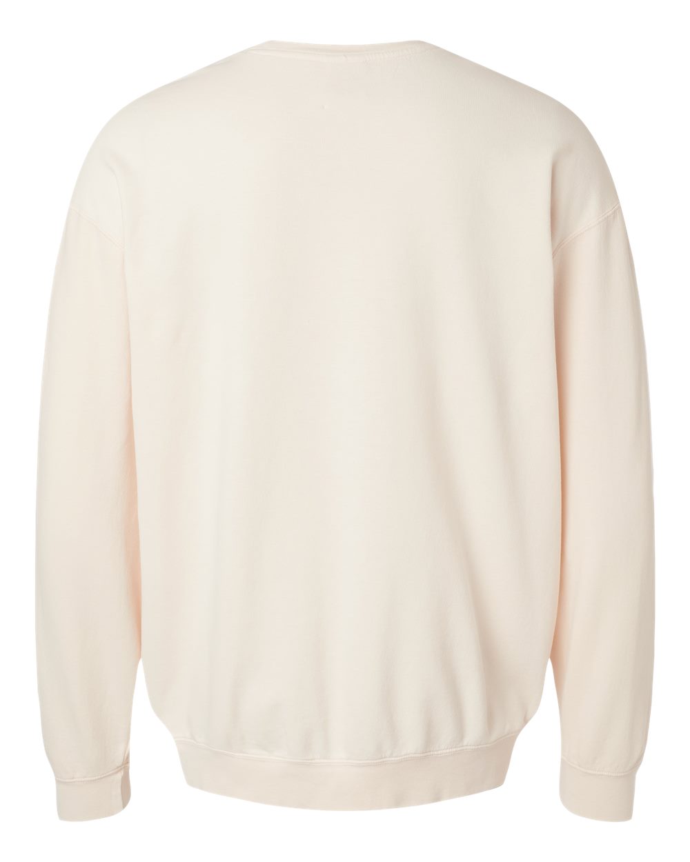 Rear View of Ivory Garment-Dyed Lightweight Fleece Crewneck Sweatshirt - 1466