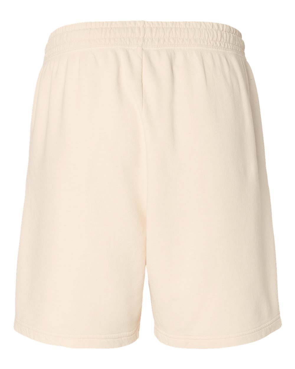 Rear View of Ivory Garment-Dyed Lightweight Fleece Sweat Shorts - 1468
