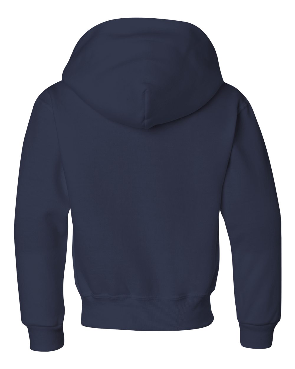 Rear View of J. Navy NuBlend® Youth Hooded Sweatshirt - 996YR