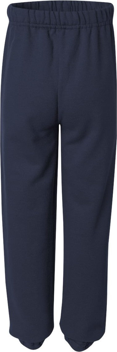 Rear View of J. Navy NuBlend® Youth Sweatpants - 973BR