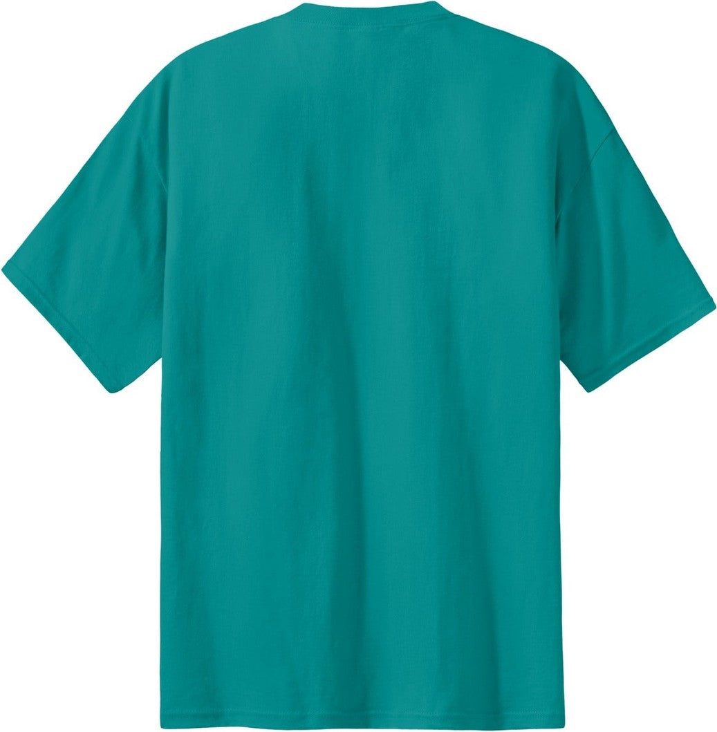 Rear View of Jade Green Port & Co Essential Tee. PC61