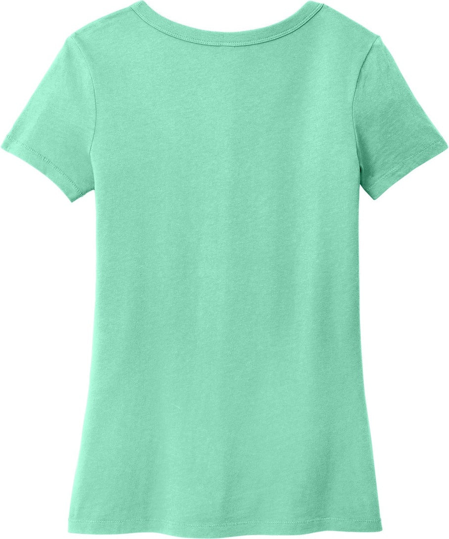 Front View of Jadeite Port & Co Women's Beach Wash Garment-Dyed V-Neck Tee LPC099V