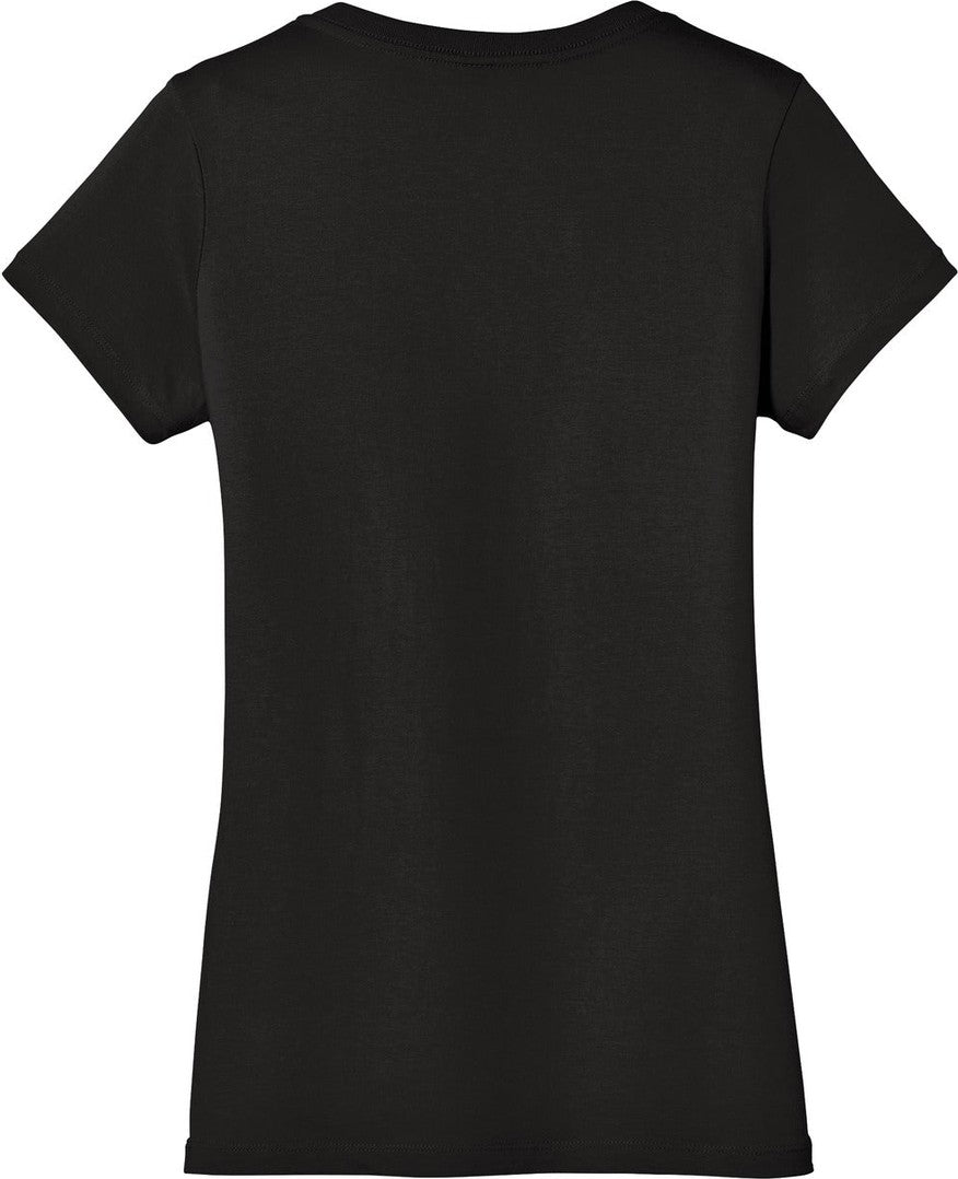 Front View of Jet Black District - Women's Perfect Weight V-Neck Tee. DM1170L