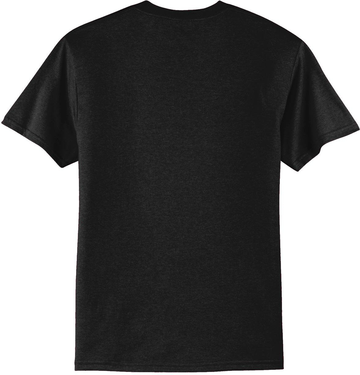 Front View of Jet Black Port & Co Core Blend Tee. PC55