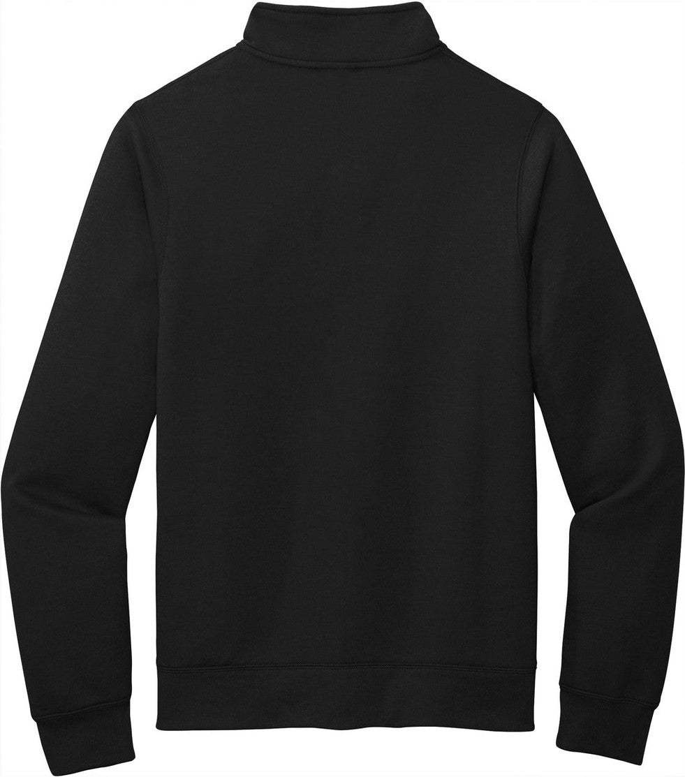Front View of Jet Black Port & Co Core Fleece Cadet Full-Zip Sweatshirt PC78FZ