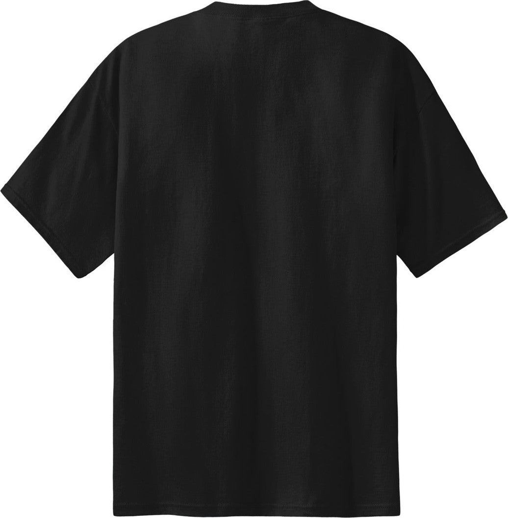 Rear View of Jet Black Port & Co Essential Tee. PC61