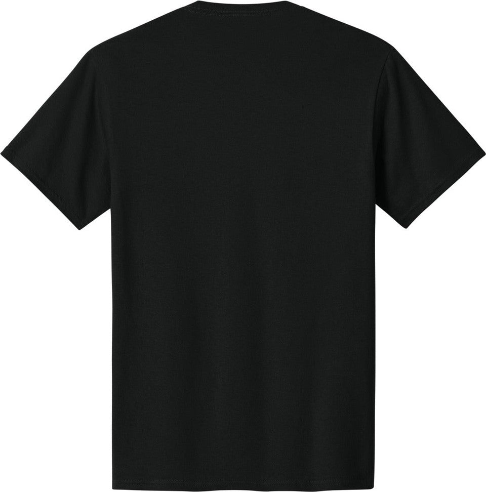 Front View of Jet Black Port & Co Tall Core Cotton Tee PC54T