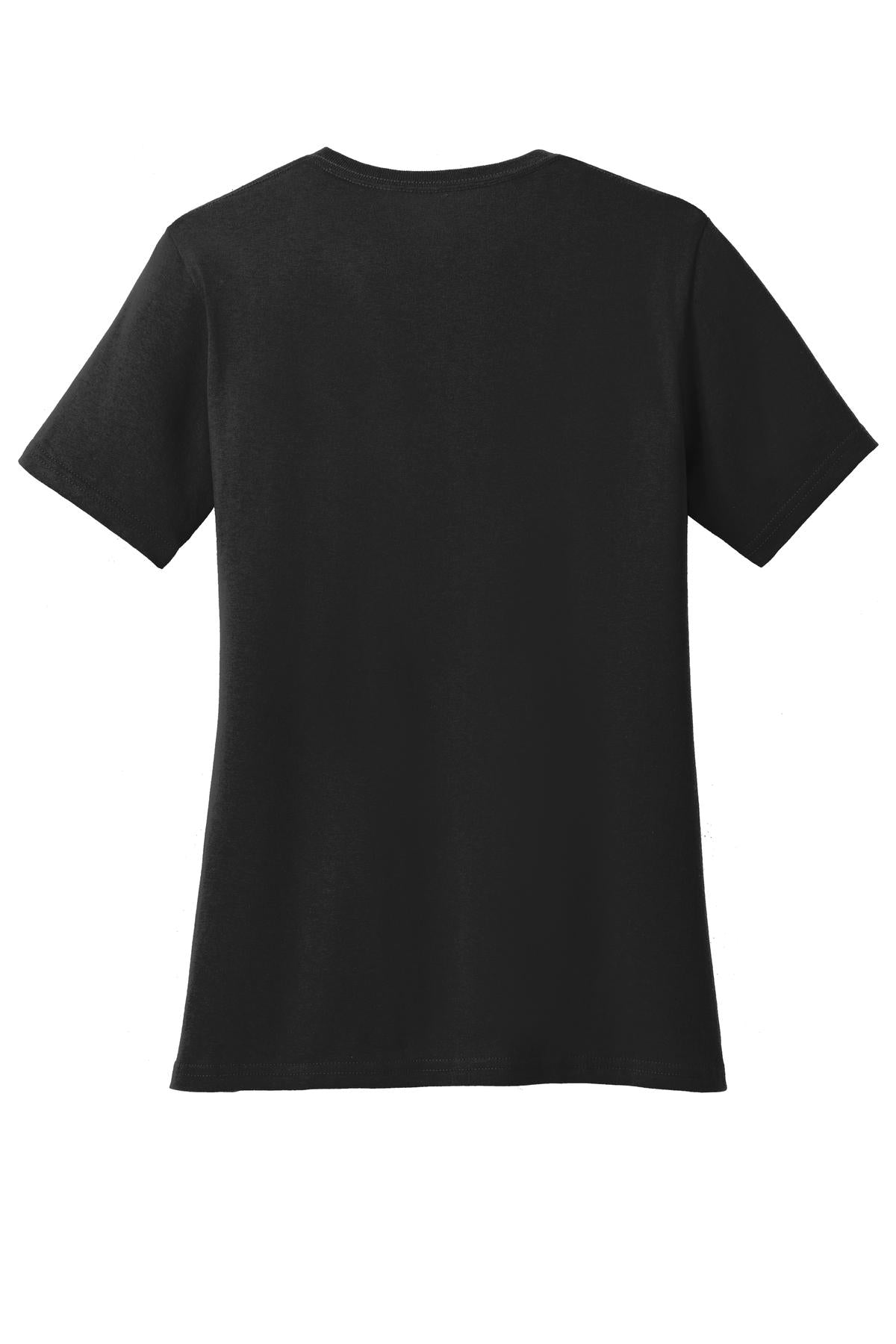 Rear View of Jet Black Port & Co Women's Core Cotton Tee. LPC54