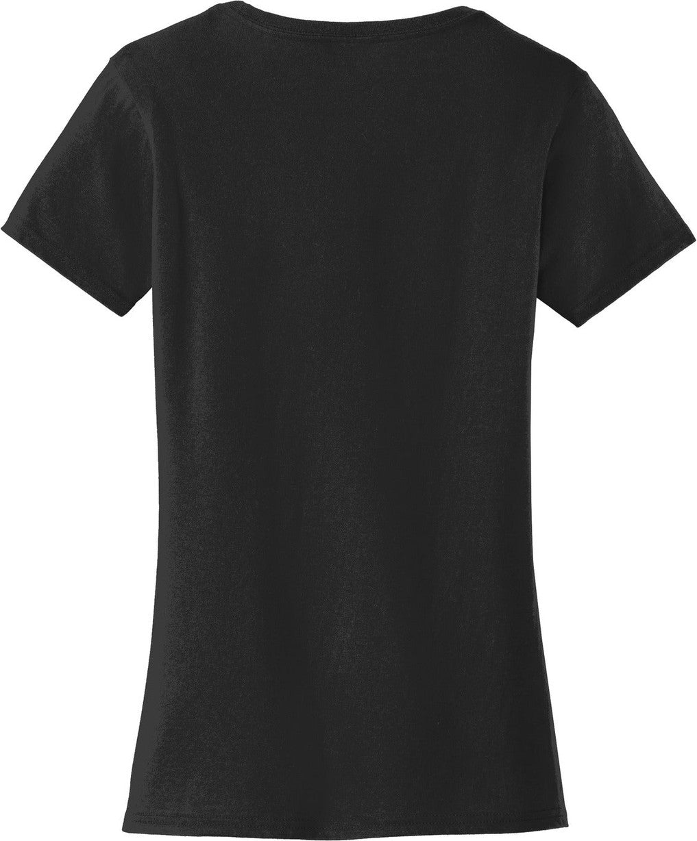 Front View of Jet Black Port & Co Women's Fan Favorite Tee. LPC450