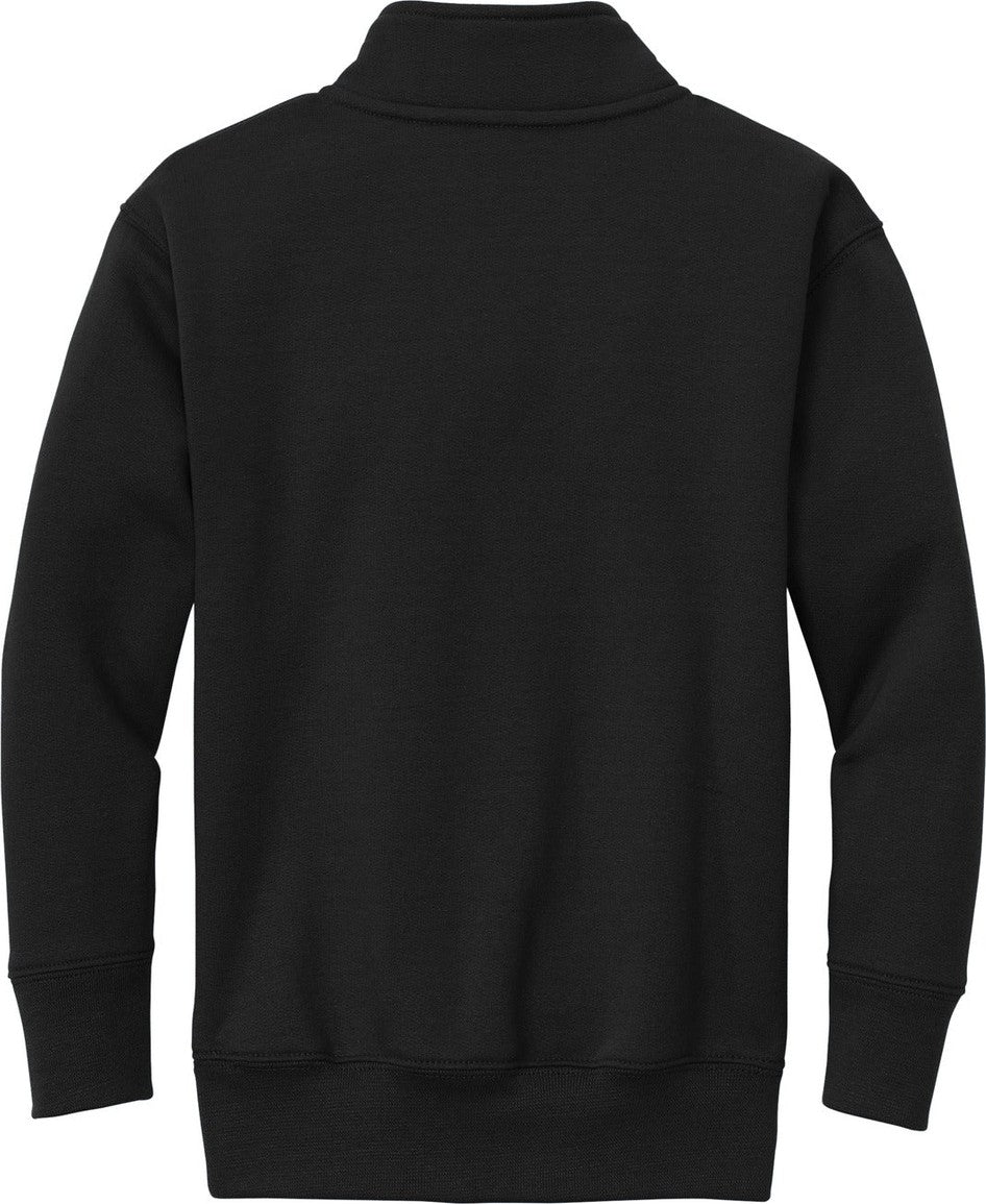 Front View of JetBlack Port & Co Youth Core Fleece 1/4-Zip Pullover Sweatshirt PC78YQ