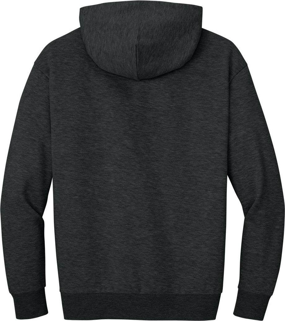 Rear View of JetBlackHt District V.I.T. Heavyweight Fleece Hoodie DT6150