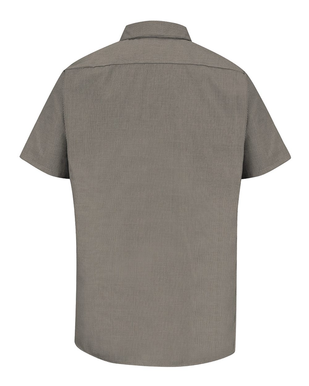 Front View of KB-Khaki/ Black Microcheck Premium Short Sleeve Work Shirt - SP20