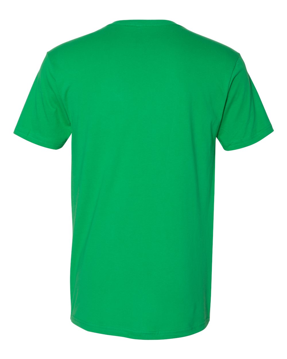 Front View of Kelly Green Cotton V-Neck T-Shirt - 3200