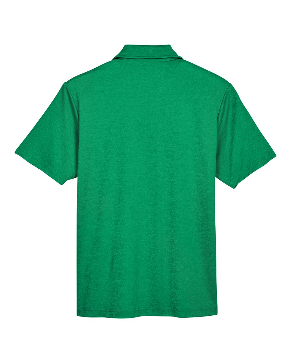 Front View of Kelly Green Heather Men's CrownLux Performance® Address Mélange Polo - DG22