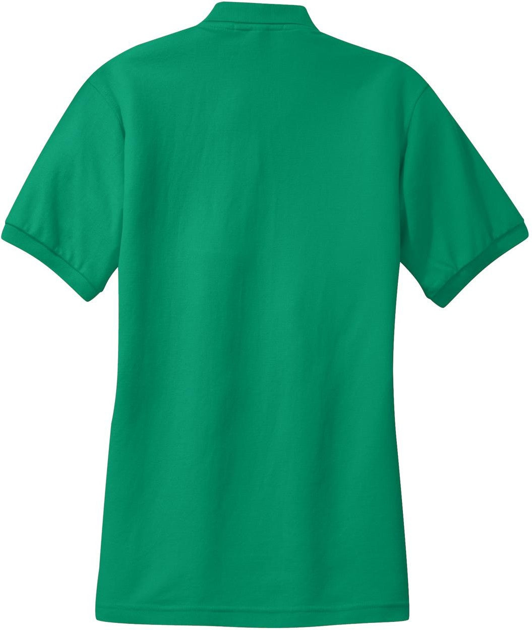 Front View of Kelly Green Port Authority Women's Silk Touch Polo. L500