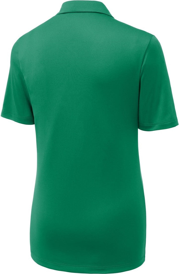 Rear View of Kelly Green Sport-Tek Women's Posi-UV Pro Polo. LST520